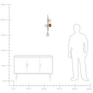 Lampada da parete in metallo e vetro oro a 3 luci Plafoniera di design moderno Glam