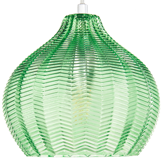 Lampadario a sospensione con paralume in vetro stile retro verde soggiorno camera da letto