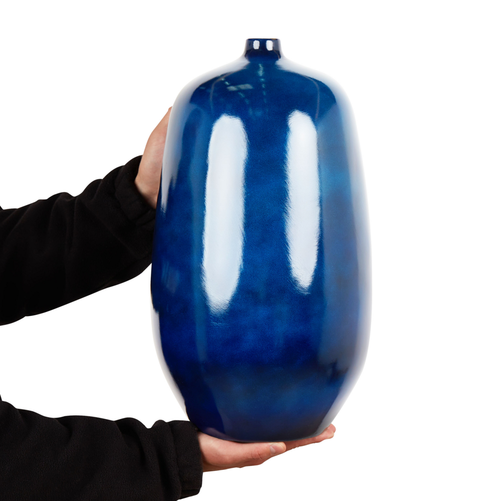 Vaso di terracotta alto blu 45 cm stile moderno soggiorno ingresso camera da letto