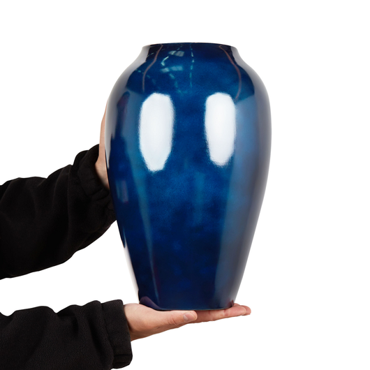 Vaso di terracotta alto di colore blu 37 cm stile moderno soggiorno ingresso camera da letto