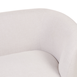 Divano 2 posti in poliestere di colore beige e oro con gambe dorate stile glamour retrò soggiorno