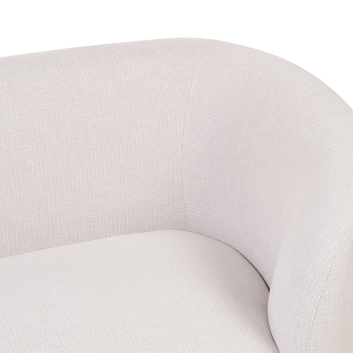 Divano 2 posti in poliestere di colore beige e oro con gambe dorate stile glamour retrò soggiorno