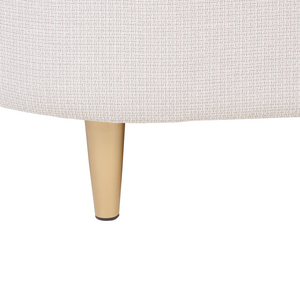Divano 2 posti in poliestere di colore beige e oro con gambe dorate stile glamour retrò soggiorno