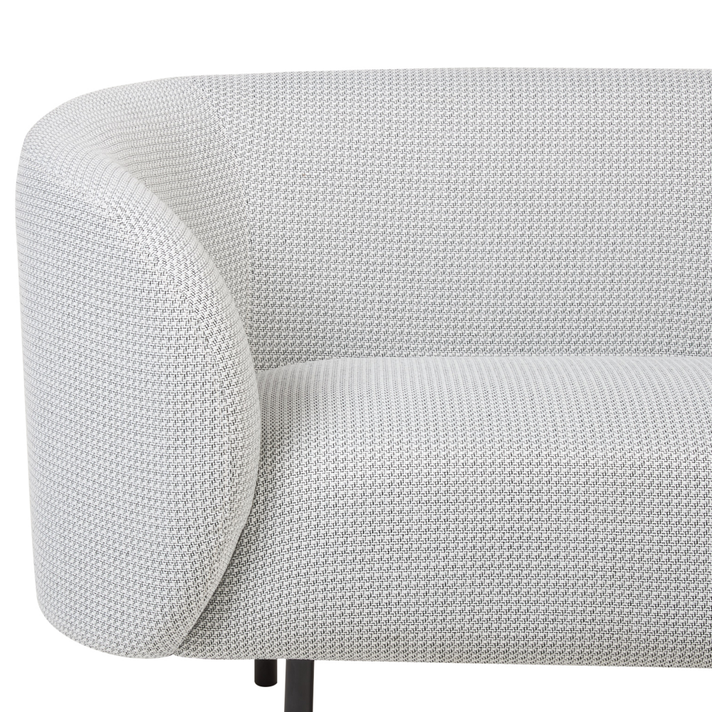 Divano 2 posti in poliestere di colore nero e bianco con gambe dorate stile glamour retrò soggiorno