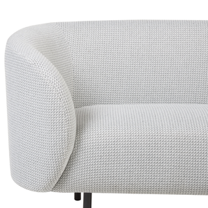 Divano 2 posti in poliestere di colore nero e bianco con gambe dorate stile glamour retrò soggiorno