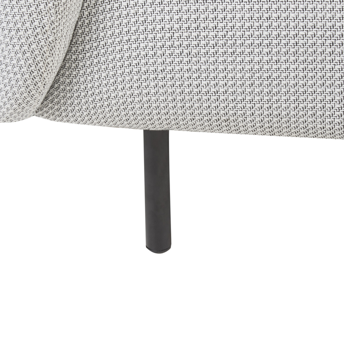 Divano 2 posti in poliestere di colore nero e bianco con gambe dorate stile glamour retrò soggiorno