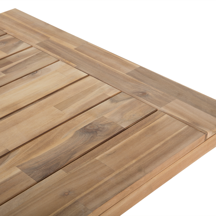 Tavolo da pranzo da giardino chiaro piano in legno gambe bianche 170 x 80 cm rustico giardino di campagna per esterni interni