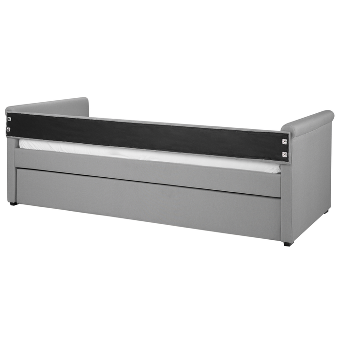 Divano Letto estraibile Rivestimento in tessuto grigio Small Single Size Guest Underbed