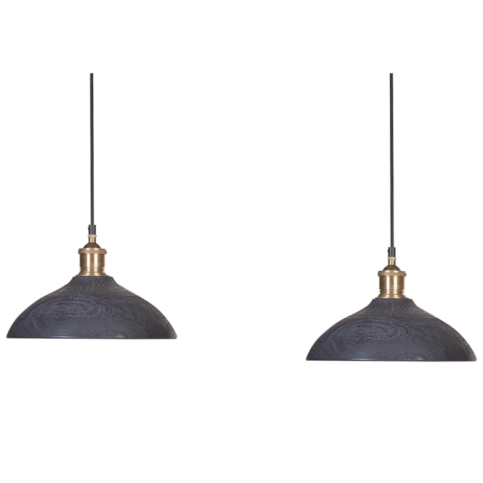 Lampada a sospensione Nero Paralume in legno naturale Plafoniera Stile Boho Accessori per la casa Fatti a mano