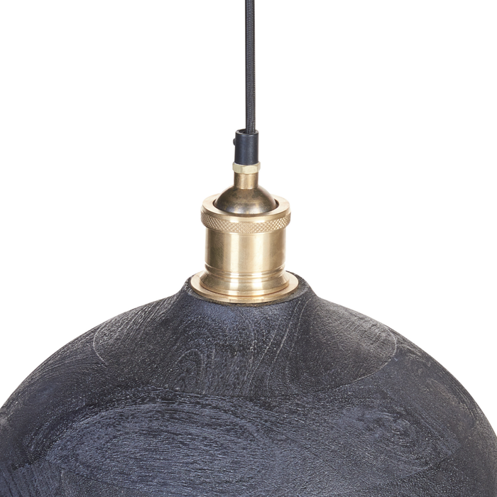 Lampada a sospensione Nero Paralume in legno naturale Plafoniera Stile Boho Accessori per la casa Fatti a mano