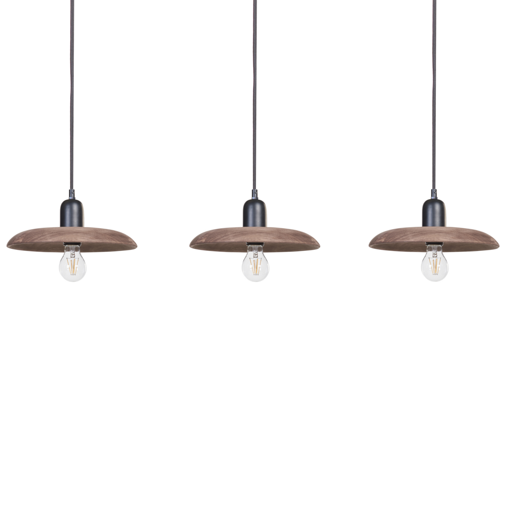 Lampada a sospensione in legno di mango scuro con paralume in legno naturale Plafoniera in stile boho Accessori per la casa fatti a mano