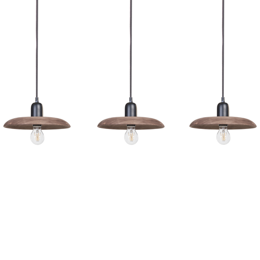 Lampada a sospensione in legno di mango scuro con paralume in legno naturale Plafoniera in stile boho Accessori per la casa fatti a mano