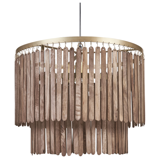 Lampada a sospensione Legno scuro Paralume naturale di mango Plafoniera Stile industriale Boho Accessori per la casa Fatti a mano