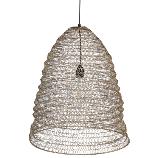 Lampada a sospensione in ottone con paralume in ferro Forma a campana Stile contemporaneo Accessori per la casa Fatti a mano