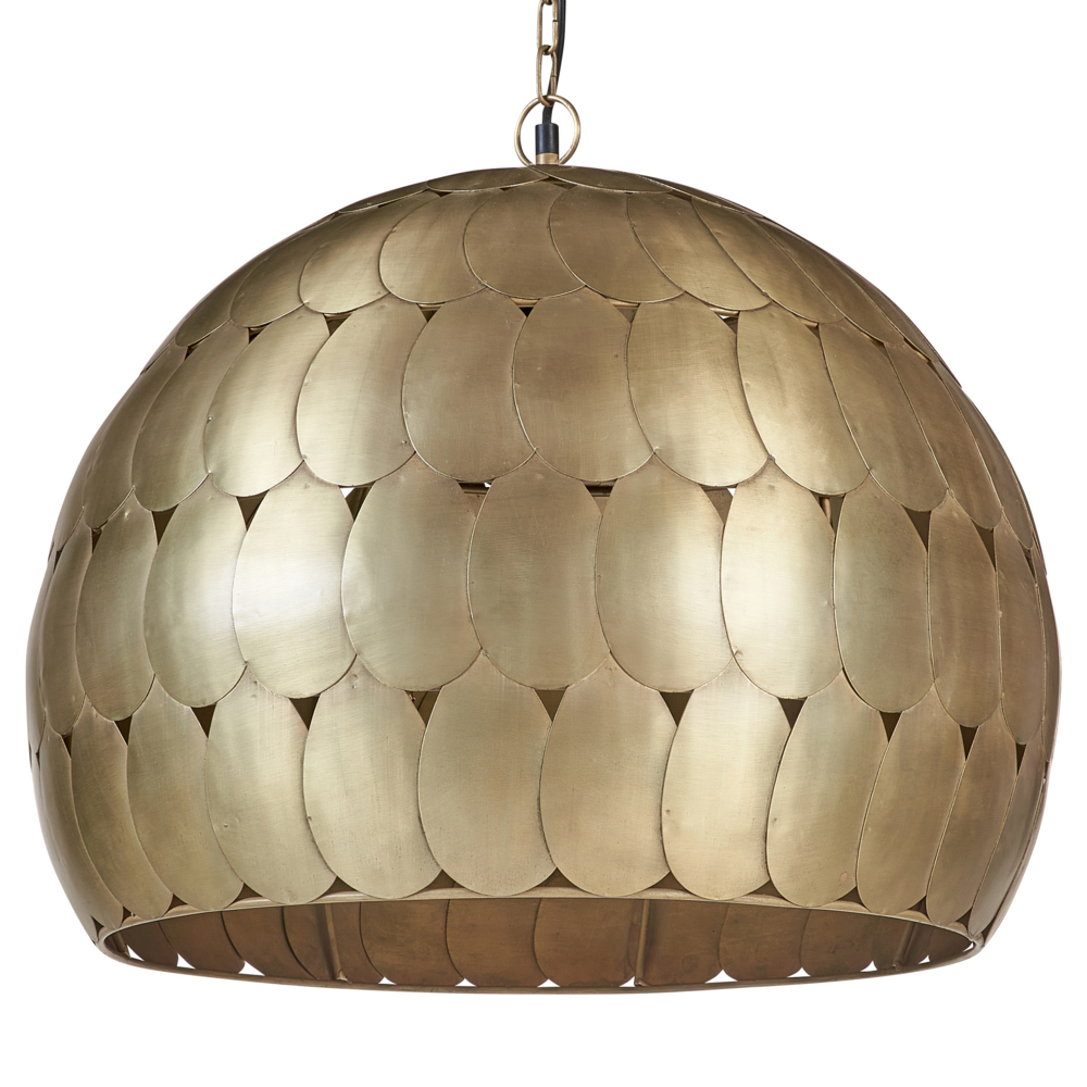 Lampadario in metallo in ottone forma a sfera stile retrò vintage soggiorno