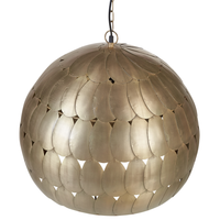 Lampadario in metallo in ottone forma a sfera stile retrò vintage soggiorno