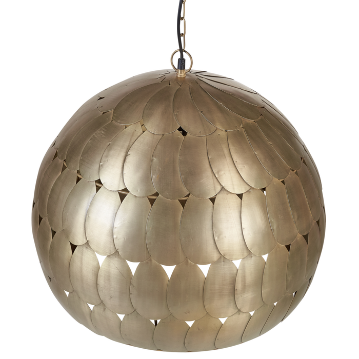 Lampadario in metallo in ottone forma a sfera stile retrò vintage soggiorno