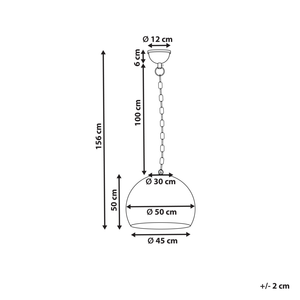 Lampadario in metallo in ottone forma a sfera stile retrò vintage soggiorno