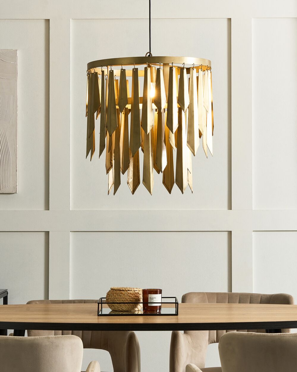 Lampadario in metallo ottone stile moderno contemporaneo retrò