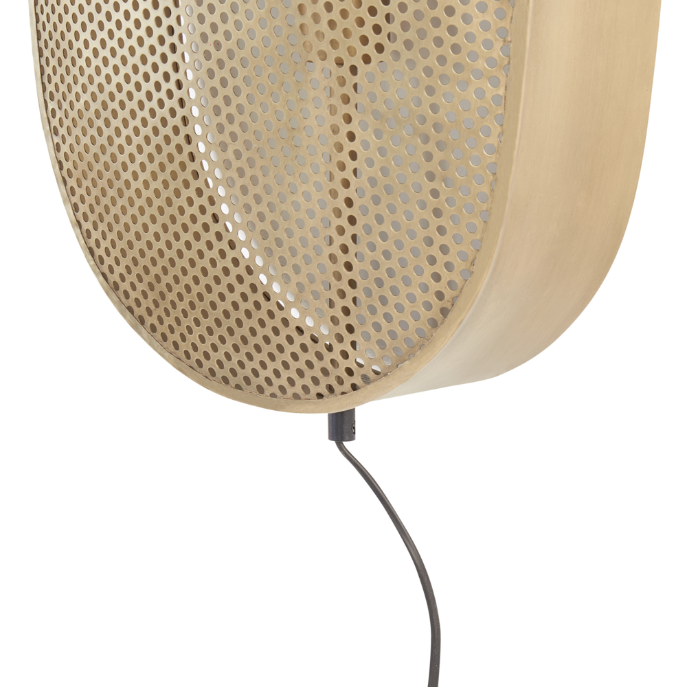 Lampada da parete in ottone ferro metallo paralume ovale luce camera da letto soggiorno design rustico