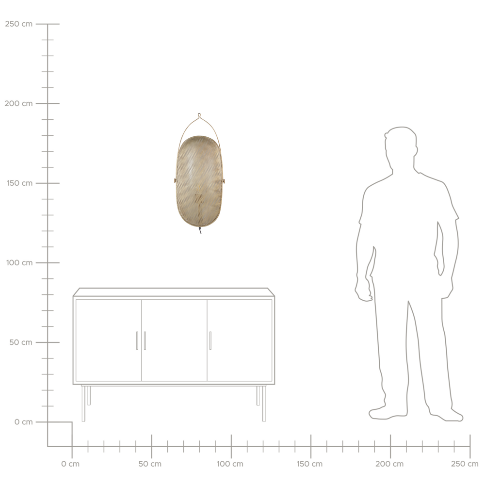Lampada da parete in ottone ferro metallo paralume ovale luce camera da letto soggiorno design rustico