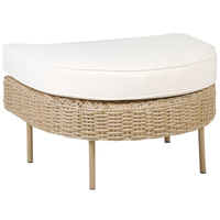 Poltrona da giardino in rattan in vimini colore naturale  con poggiapiedi esterno giardino stile boho