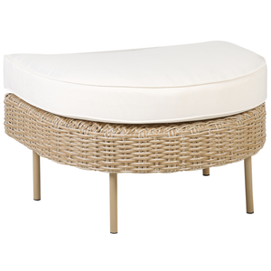 Poltrona da giardino in rattan in vimini colore naturale  con poggiapiedi esterno giardino stile boho