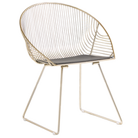 Set di 2 sedie da pranzo con struttura in metallo dorato sedile in ecopelle nera design moderno e glam