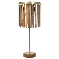 Lampada da tavolo in legno di mango scuro con ferro d'ottone Design classico Illuminazione moderna per la casa