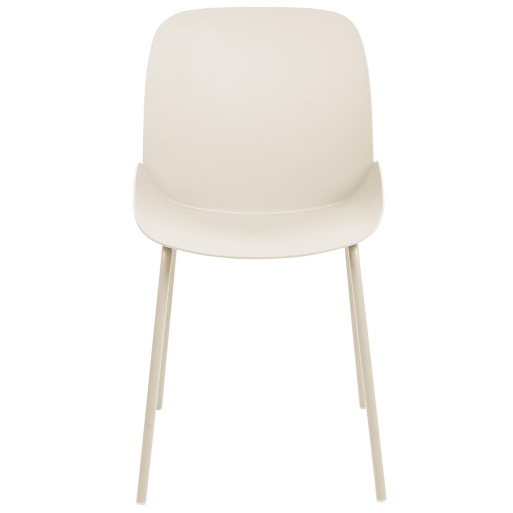 Set di 2 sedie da pranzo in plastica beige con seduta profonda Design moderno e contemporaneo per la sala da pranzo