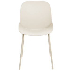 Set di 2 sedie da pranzo in plastica beige con seduta profonda Design moderno e contemporaneo per la sala da pranzo