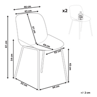 Set di 2 sedie da pranzo in plastica beige con seduta profonda Design moderno e contemporaneo per la sala da pranzo