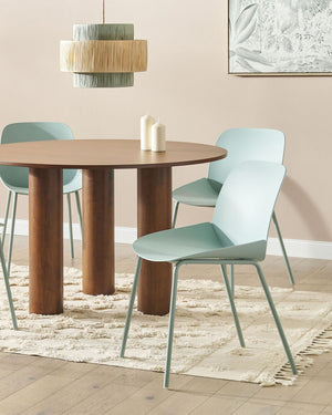 Set di 2 sedie da pranzo in plastica verde menta con seduta profonda Design moderno e contemporaneo per la sala da pranzo
