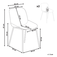 Set di 2 sedie da pranzo in plastica verde menta con seduta profonda Design moderno e contemporaneo per la sala da pranzo