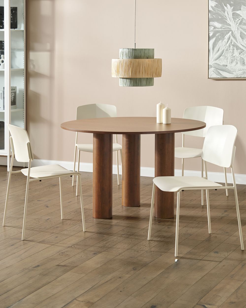 Set di 2 sedie da pranzo in plastica beige Design moderno e contemporaneo per la sala da pranzo