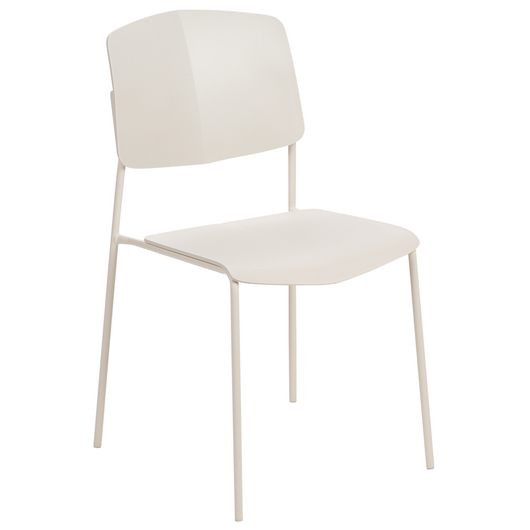 Set di 2 sedie da pranzo in plastica beige Design moderno e contemporaneo per la sala da pranzo