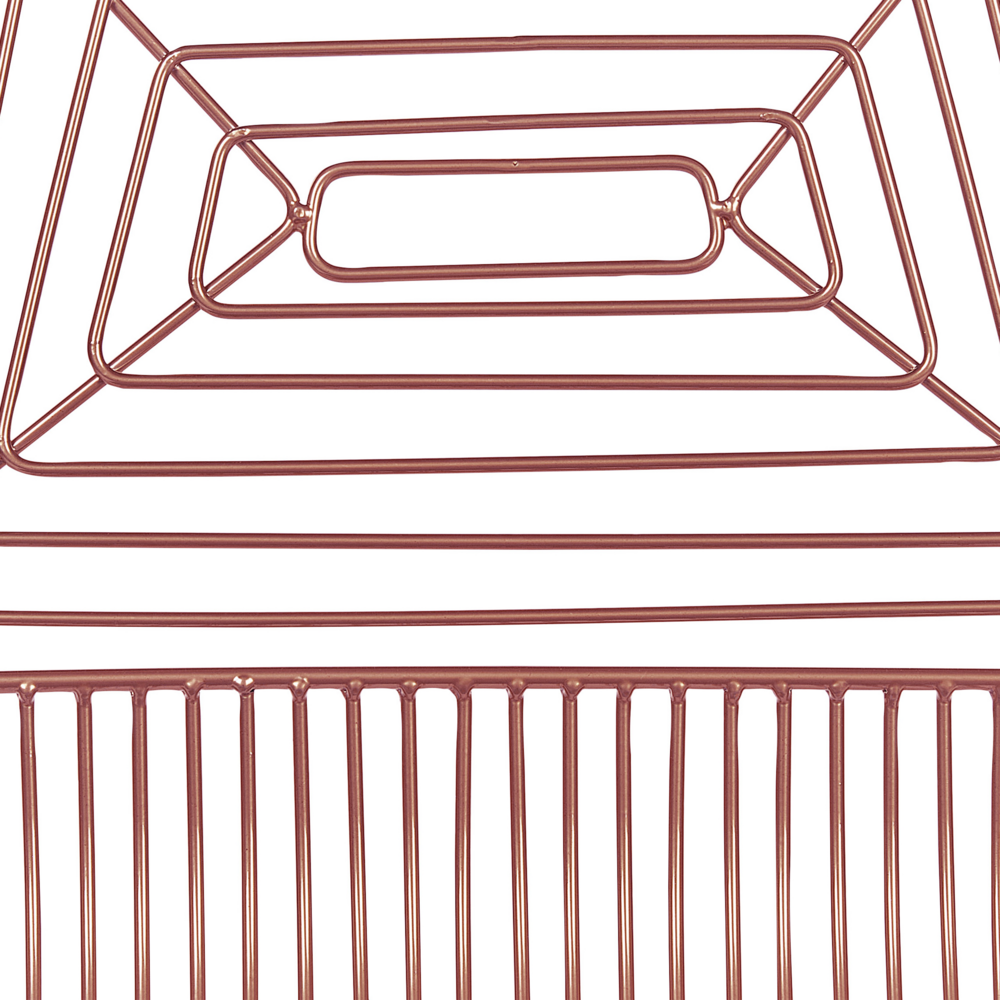 Set di 2 sedie in metallo oro rosa con cuscino in pelle stile moderno industriale