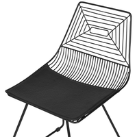 Set di 2 sedie in metallo nero con cuscino in pelle stile moderno industriale