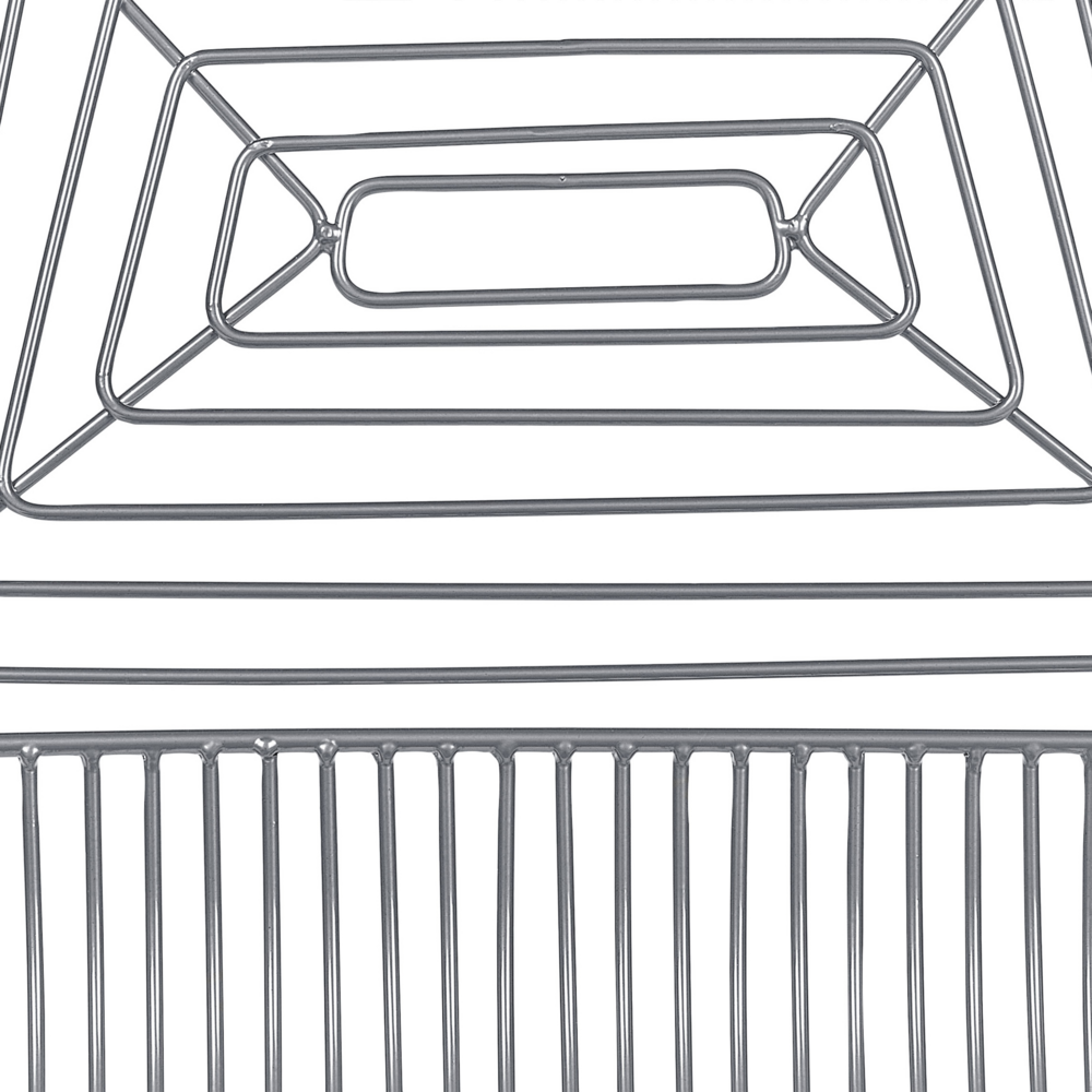 Set di 2 sedie in metallo argento con cuscino in pelle stile moderno industriale