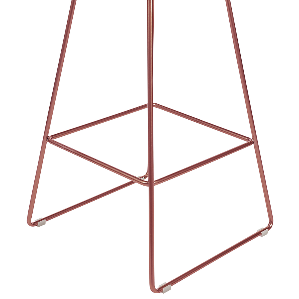 Set di 2 sgabelli in metallo oro rosa con imbottitura in pelle stile moderno contemporaneo