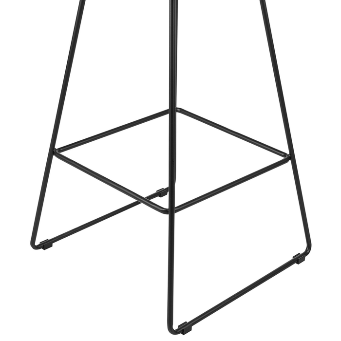 Set di 2 sgabelli in metallo nero con imbottitura in pelle stile moderno contemporaneo