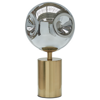 Lampada da tavolo in metallo con paralume in vetro decorativo e ottone soggiorno glamour