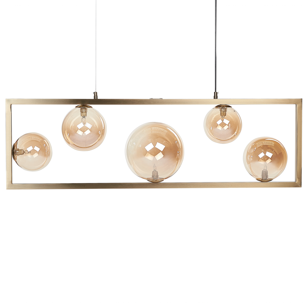 Lampadario con lampadine multiple in metallo e ottone soggiorno glamour