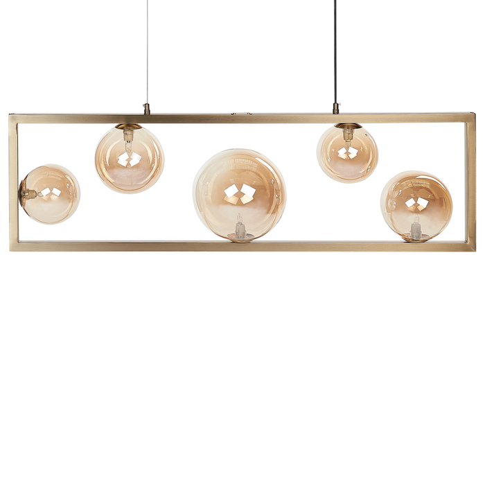 Lampadario con lampadine multiple in metallo e ottone soggiorno glamour