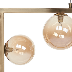 Lampadario con lampadine multiple in metallo e ottone soggiorno glamour