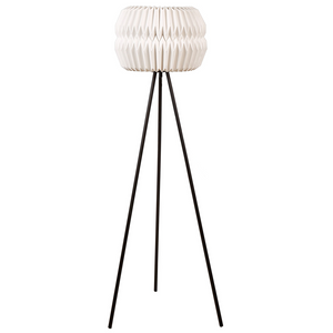 Lampada da terra a treppiede con paralume in carta e metallo nero 138 cm stile contemporaneo