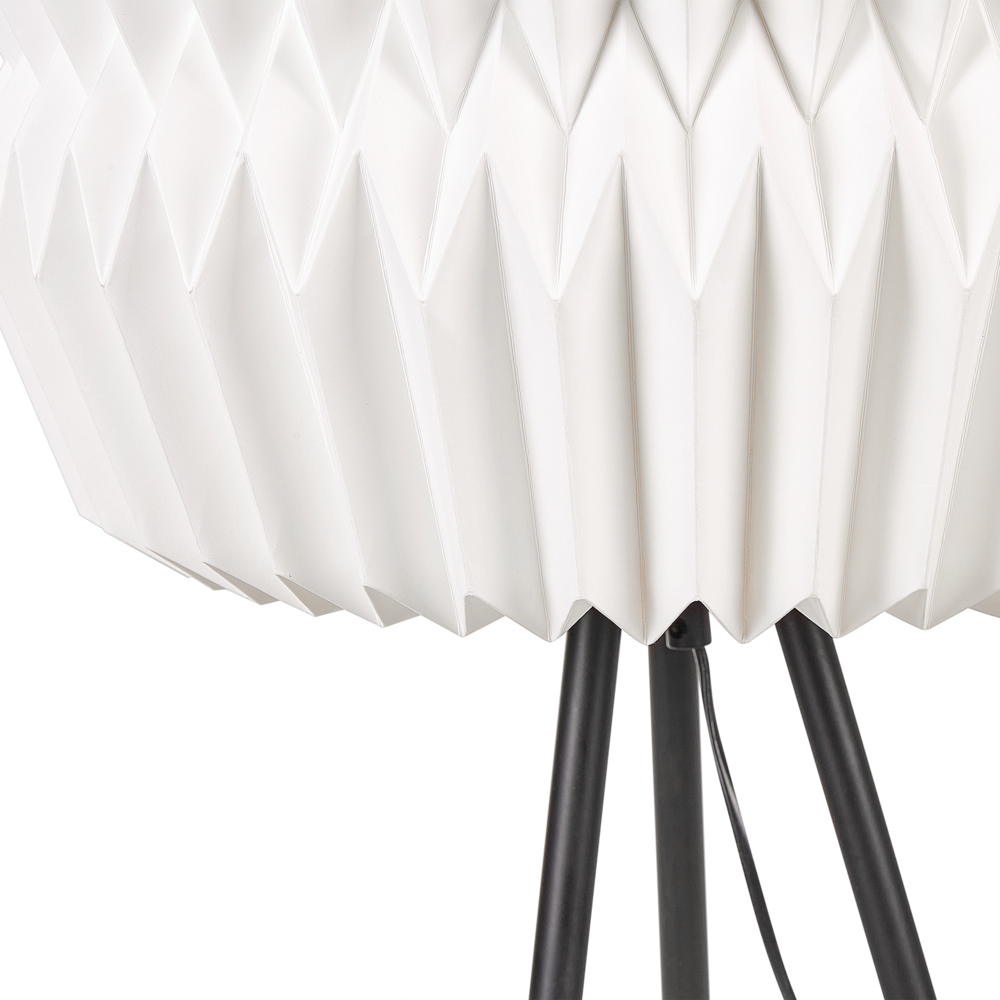 Lampada da terra a treppiede con paralume in carta e metallo nero 138 cm stile contemporaneo