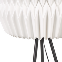 Lampada da terra a treppiede con paralume in carta e metallo nero 138 cm stile contemporaneo