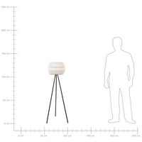 Lampada da terra a treppiede con paralume in carta e metallo nero 138 cm stile contemporaneo