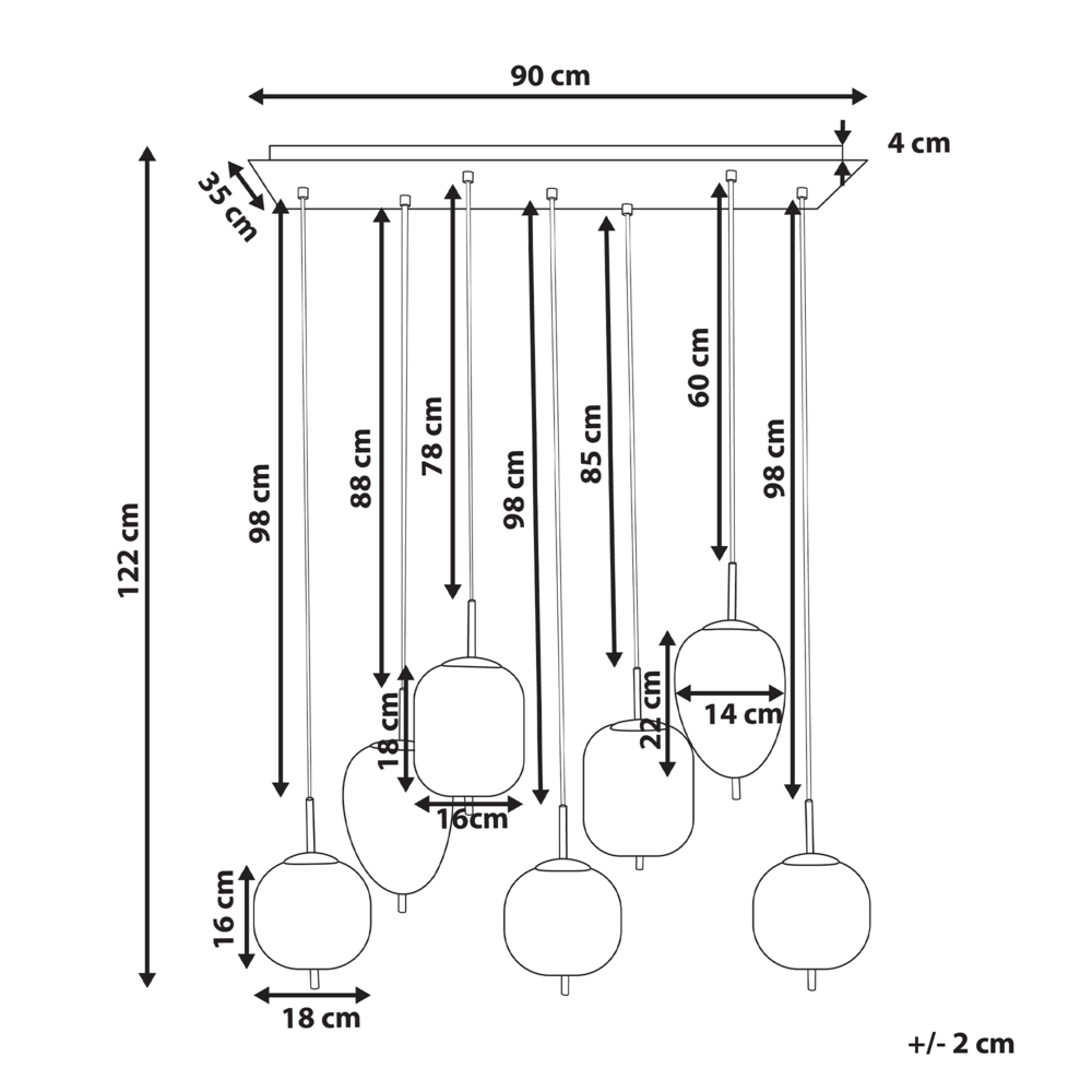 Lampadario in vetro argentato con 7 luci vetro 122 cm design moderno soggiorno contemporaneo